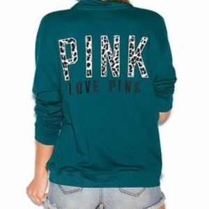 Victoria Secret Pink Green Blue half zip